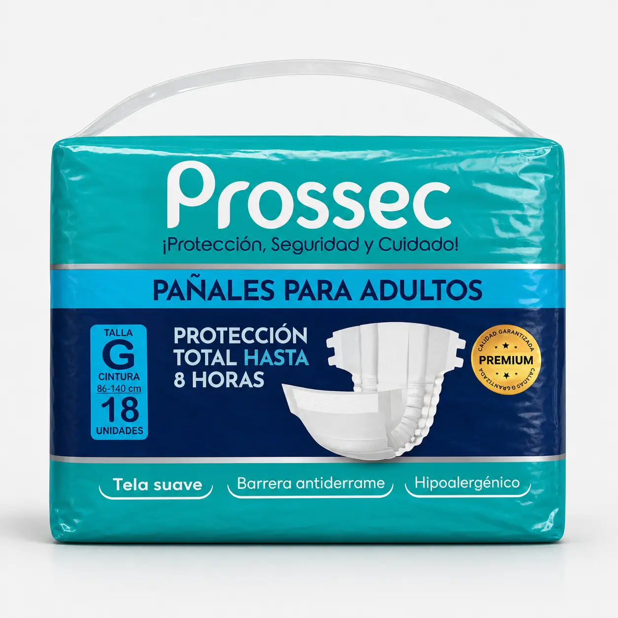 Prossec pañal adulto talla G 18 unidades